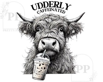 Highland Kuh Kaffee | Highland Kuh Kaffee Sublimation PNG Design | Lustig, Trending Kaffee PNG