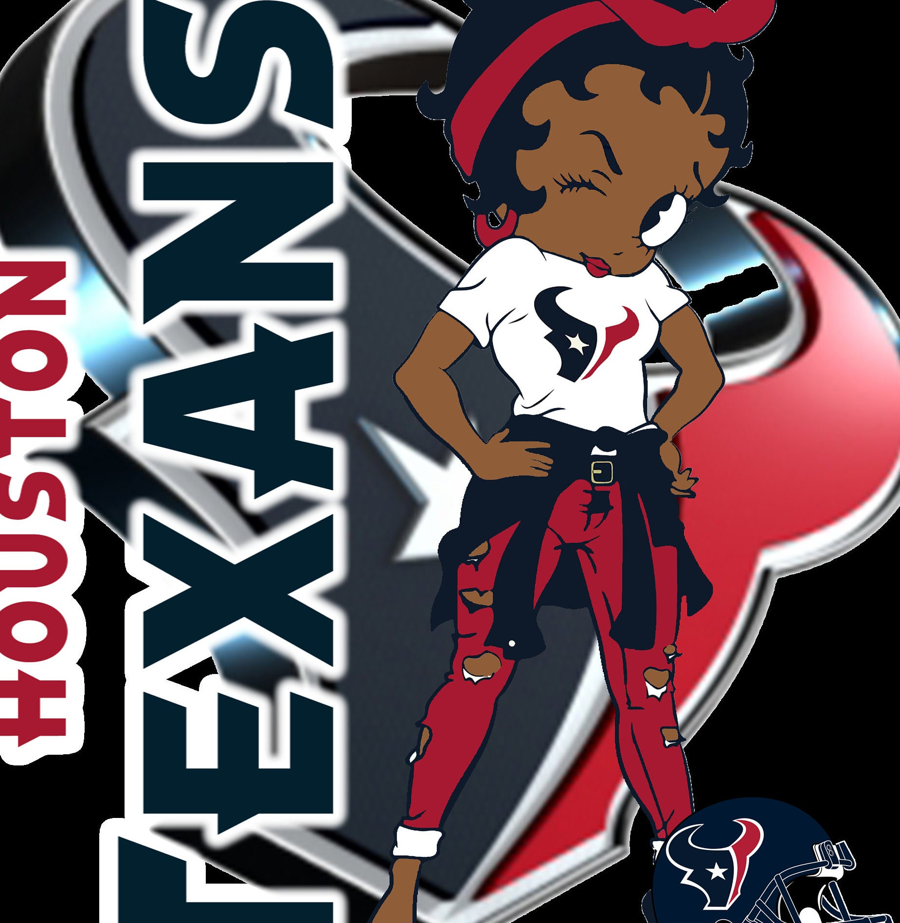 Betty boop top texans shirt