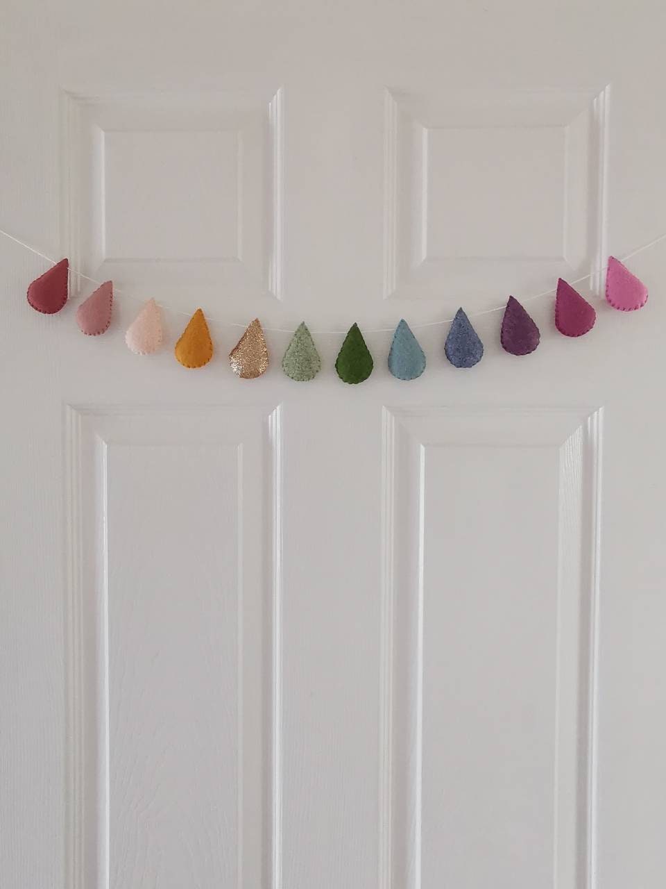 Droplet Garland Nursery Garland Raindrop Garland Rainbow Etsy
