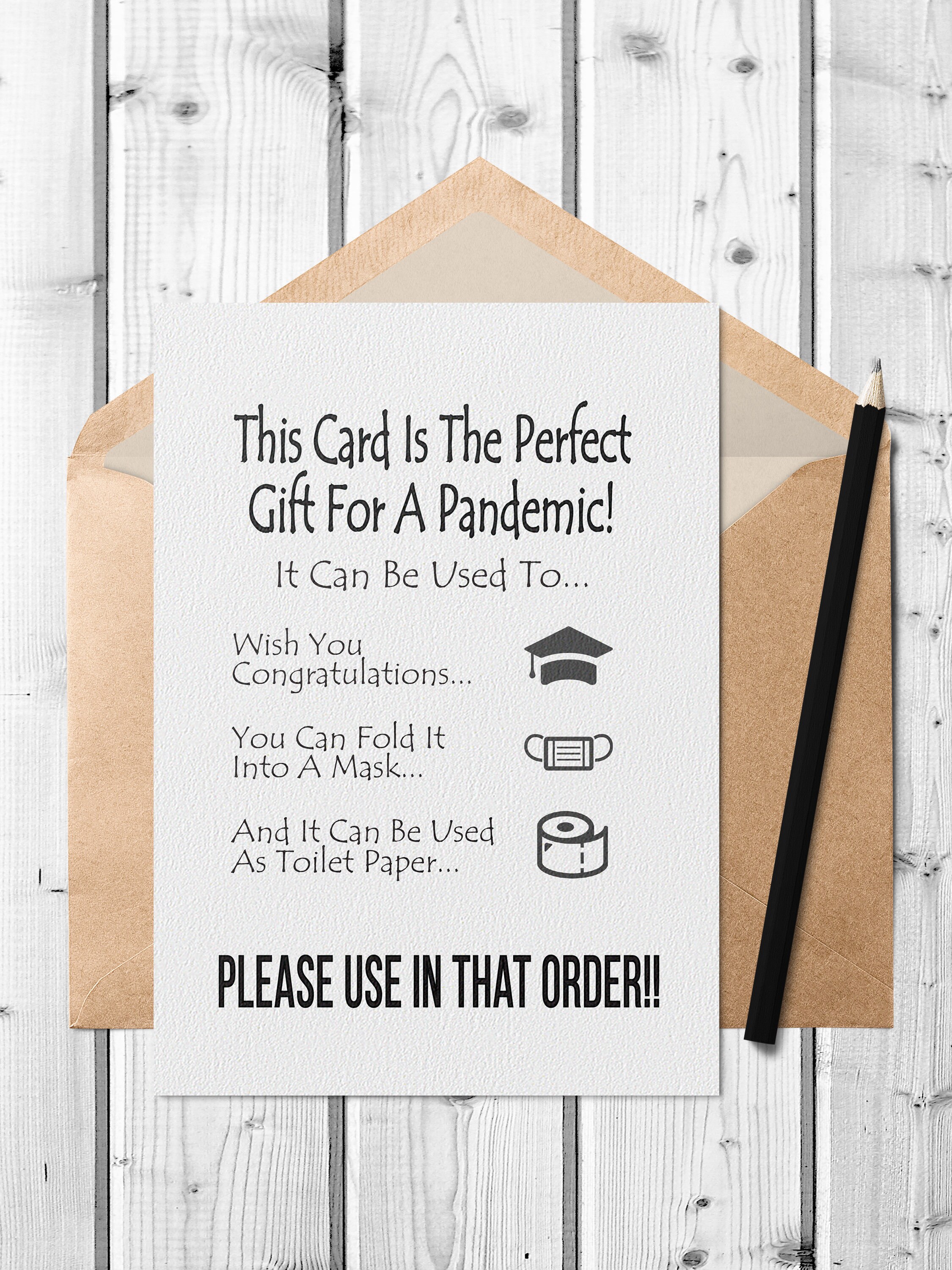 printable quarantine graduation card funny graduation card etsy