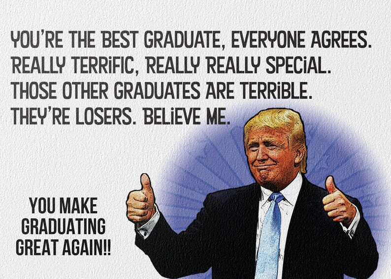 Donald Trump Printable Graduation Card With Free Matching - Etsy