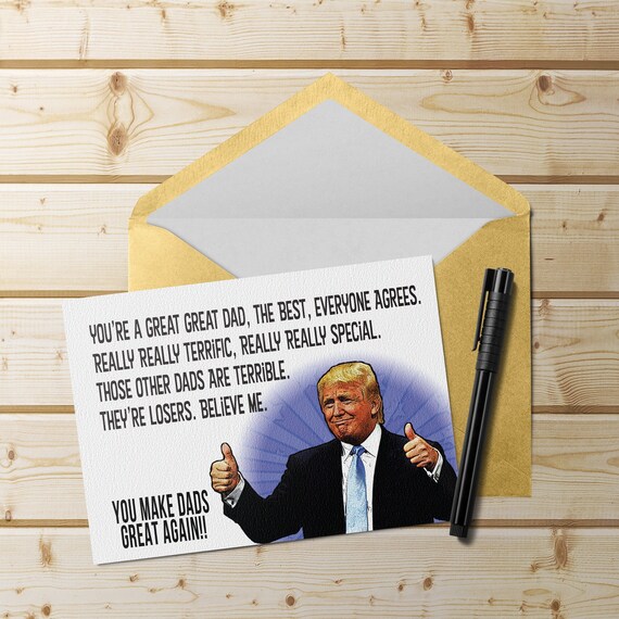 Donald Trump Printable Father's Day Card With Free - Etsy