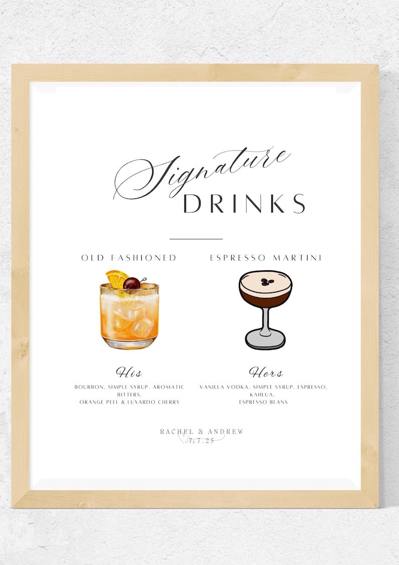 His and Hers Bar Sign (old Fashioned and Margarita His and Hers Bar Sign (old Fashioned and Margarita