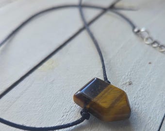 Chevron Gelbe Tigerauge Perlen-Choker Halskette