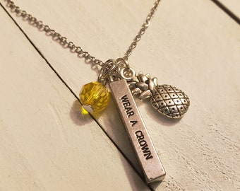 Silber 'Be a Pineapple' Anhänger Halskette