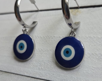 Evil Eye Faux Hoop Ohrringe
