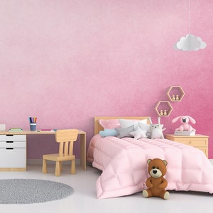 Carta da parati acquerello rosa, carta da parati per la scuola materna, stacca e incolla, autoadesiva, rimovibile, decorazione da parete