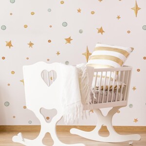 Stars & dots celestial wallpaper, Kids Wall Art, Wall Decor, Nursery removable Wall Mural, Peel and Stick OR Non Self Adhesive (Vinyl)