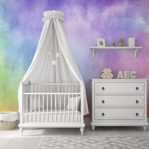 Colorful watercolor abstract wallpaper, Self Adhesive (Peel and Stick), Non Self Adhesive (Vinyl), Kids, Nursery wallpaper