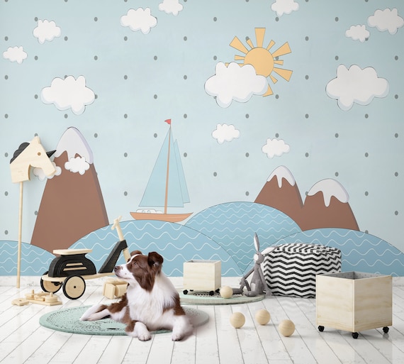 RoyoLam Removable Sea Waves Wall Decal - Peel & Stick Ocean Theme Sticker For Bathroom, Nursery - View #2