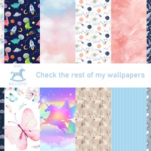 Beige Hearts Wallpaper With White Background, Wall Kids Mural, Nursery