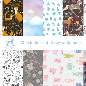 Pattern with flowers, branches, leaves, vintage wallpaper | Peel and Stick, Self Adhesive, Baby & Kids Room, Removable Nursery Mural image 7