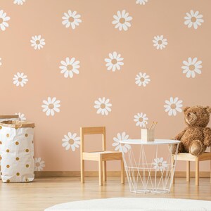 Daisy pastel wallpaper, Floral Wall Decor, Kids Wall Art, Nursery removable Wall Mural, Peel and Stick OR Non Self Adhesive (Vinyl)