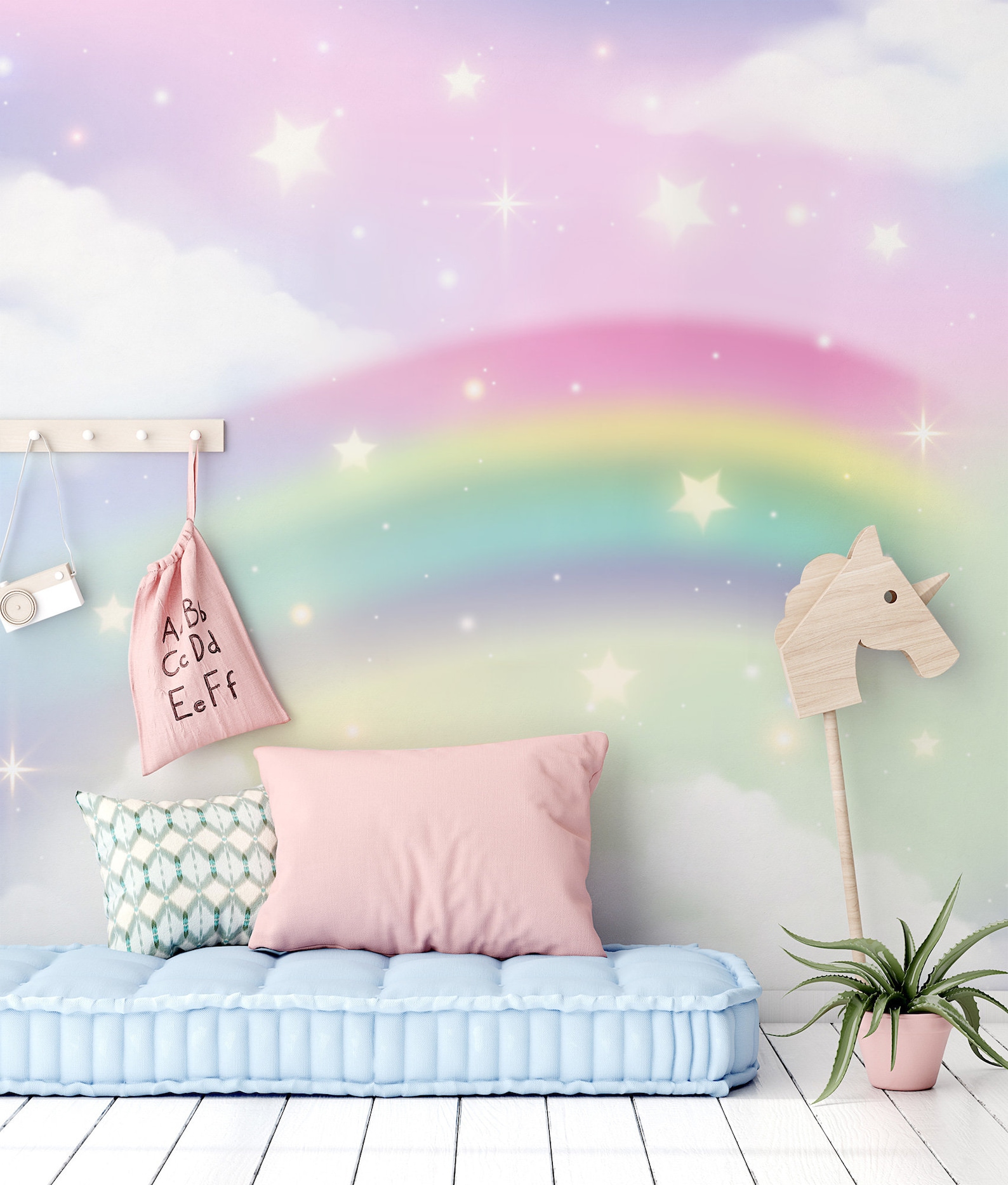 Rainbow Wallpaper Mural Abstract Colorful Mural Kids Etsy