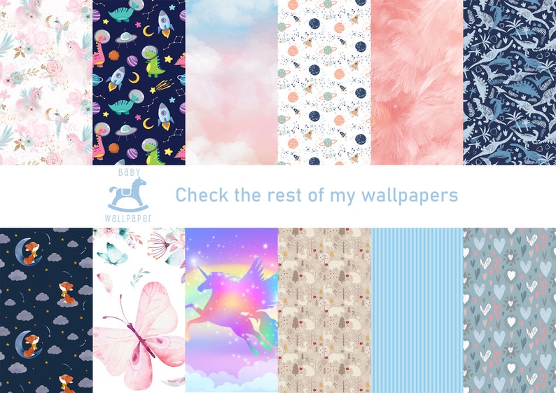Pattern with flowers, branches, leaves, vintage wallpaper | Peel and Stick, Self Adhesive, Baby & Kids Room, Removable Nursery Mural image 6