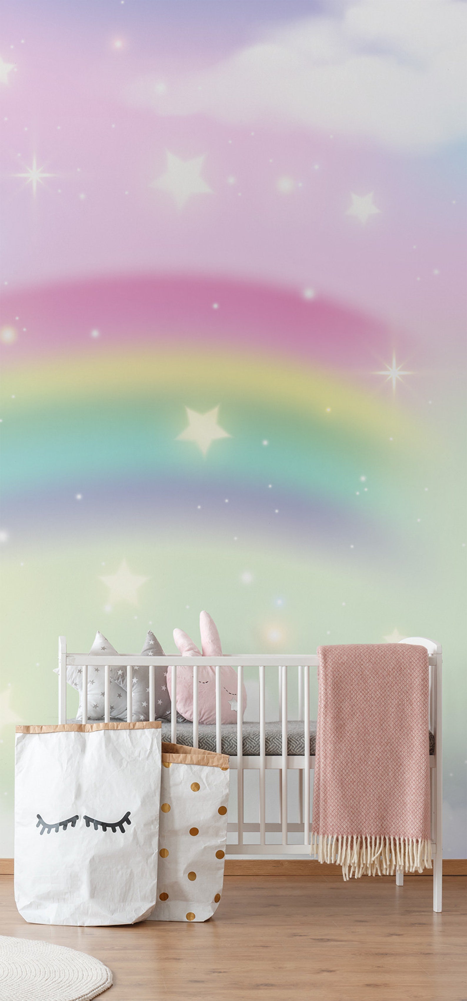 Rainbow Wallpaper Mural Abstract Colorful Mural Kids - Etsy