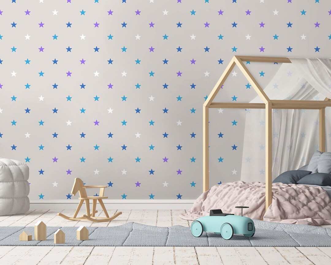 Babytapete mit Sternmuster, Kinderzimmertapete, abziehen und aufkleben,  selbstklebend, abnehmbar, Wanddekoration - Etsy Österreich, image size:1080x864
