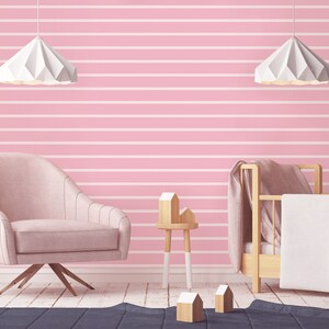 Carta da parati a righe rosa, carta da parati per la cameretta dei bambini, stacca e incolla, autoadesiva, rimovibile, decorazione da parete