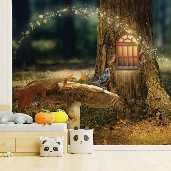 Magical Mushroom Fairy Wallpaper - Etsy