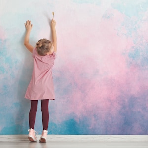 Cielo blu, acquerello sfumato, carta da parati nuvola, decorazione da parete per bambini, decorazione da parete per bambini, stacca e incolla, autoadesiva, rimovibile, decorazione da parete