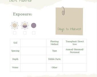 Garden Journal or Planner