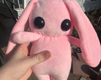 Handmade Minky Pink Bunny Crinkle Toy, Sensory Plush, Original Design