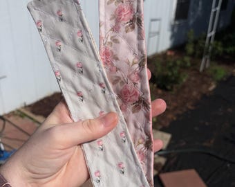 Set of two floral quilted bookmarks