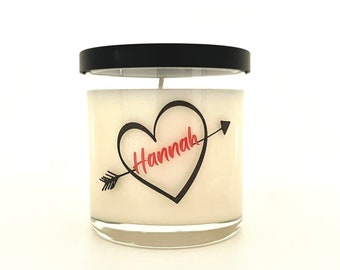 Personalized love candle; Valentines candle; Couples gift; wedding gift; engagement gift; Handmade Soy; I Love You Candle; Anniversary,
