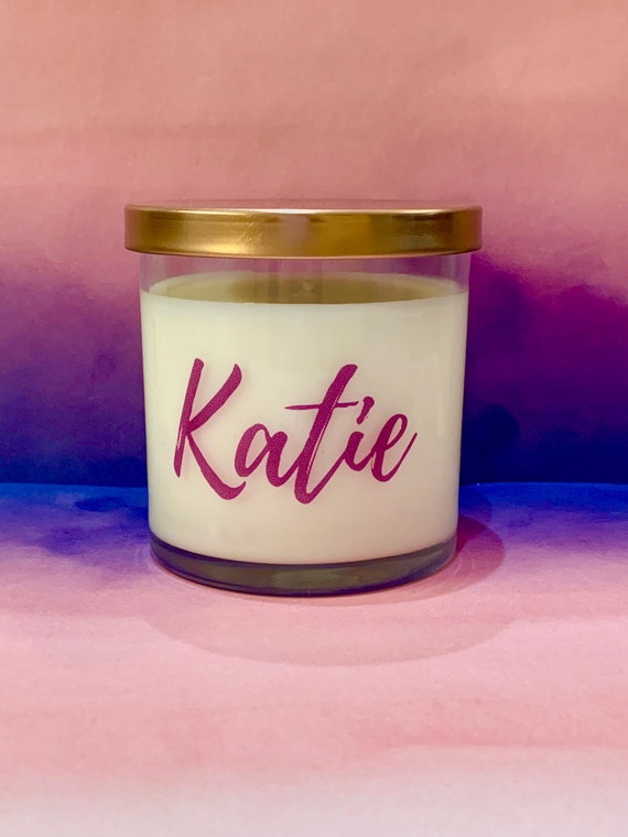 Personalize Candle Name Candle Bridesmaid Candle Birthday Etsy
