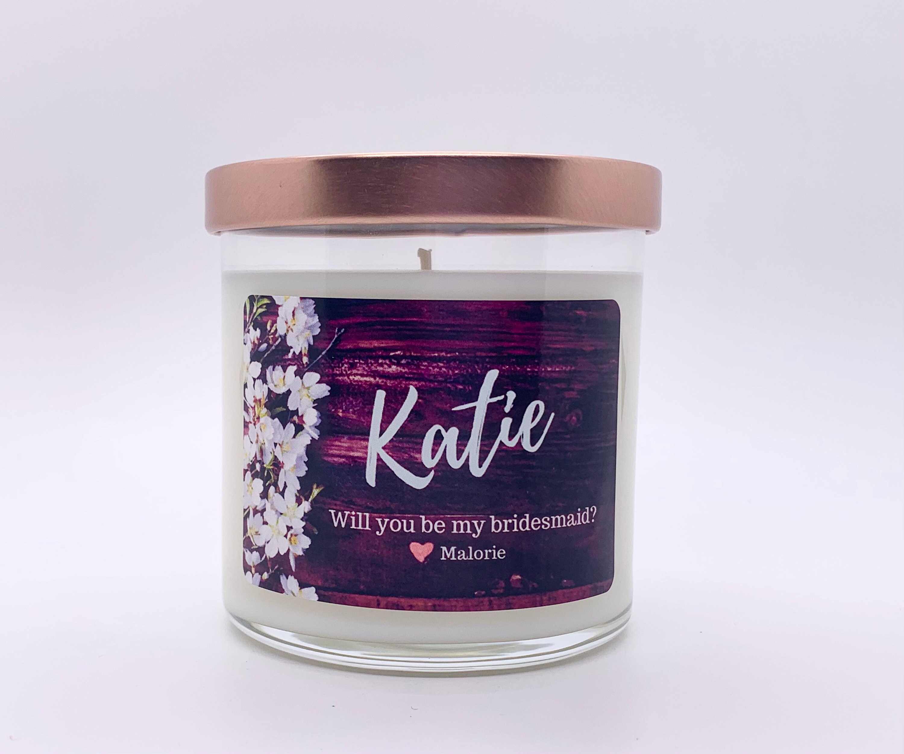 Personalized Bridesmaid candle Will you be my bridesmaid Etsy