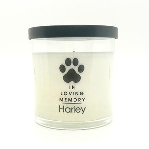 Pet Memorial Candle; In loving memory; Remembrance Candle; Pet loss; Sympathy; Dog; Cat