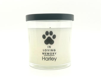 Pet Memorial Candle; In loving memory; Remembrance Candle; Pet loss; Sympathy; Dog; Cat