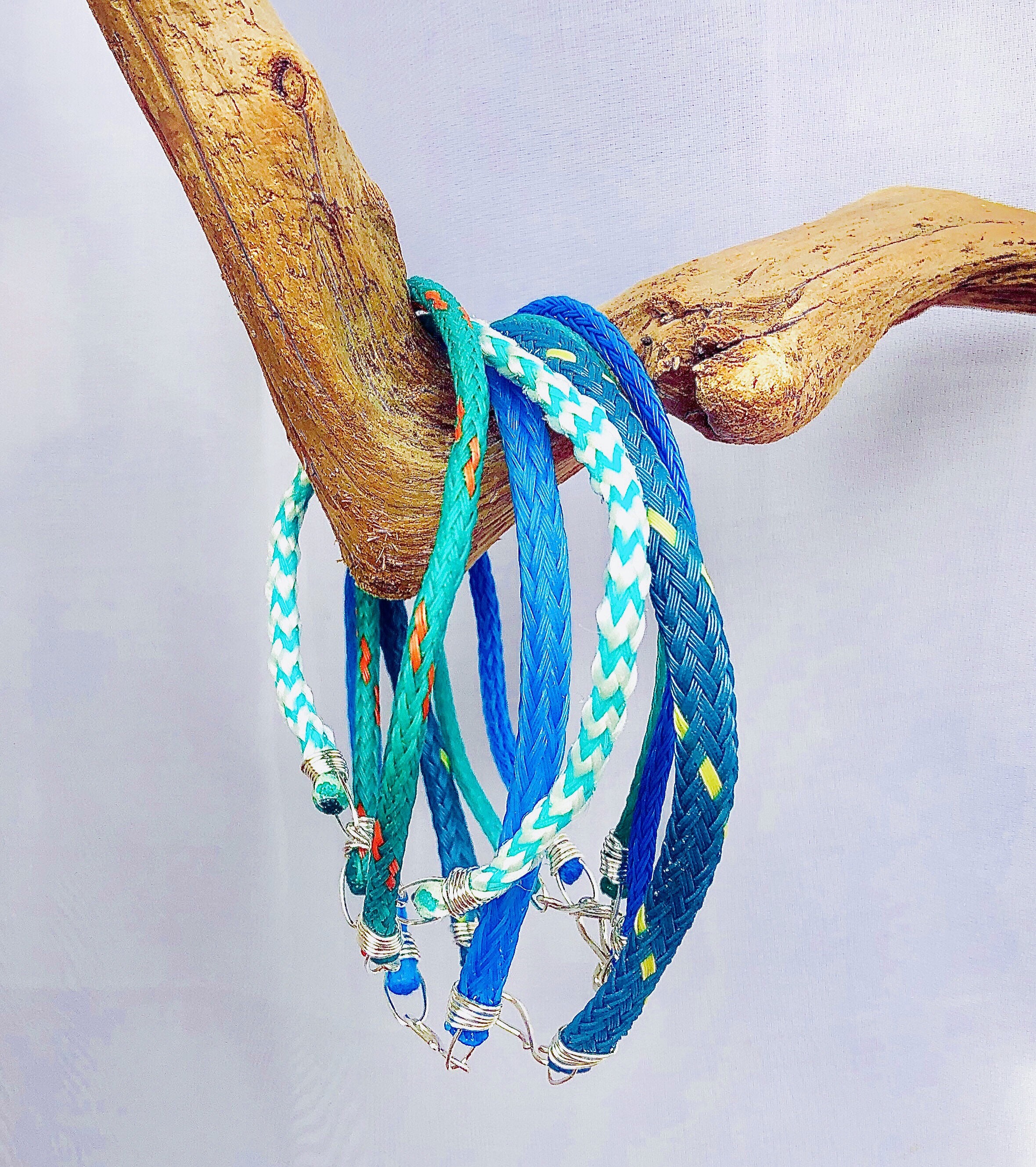 Fishing net bracelets and anklets recovered from Cornish Etsy