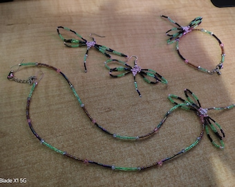 Dragonfly jewelry set