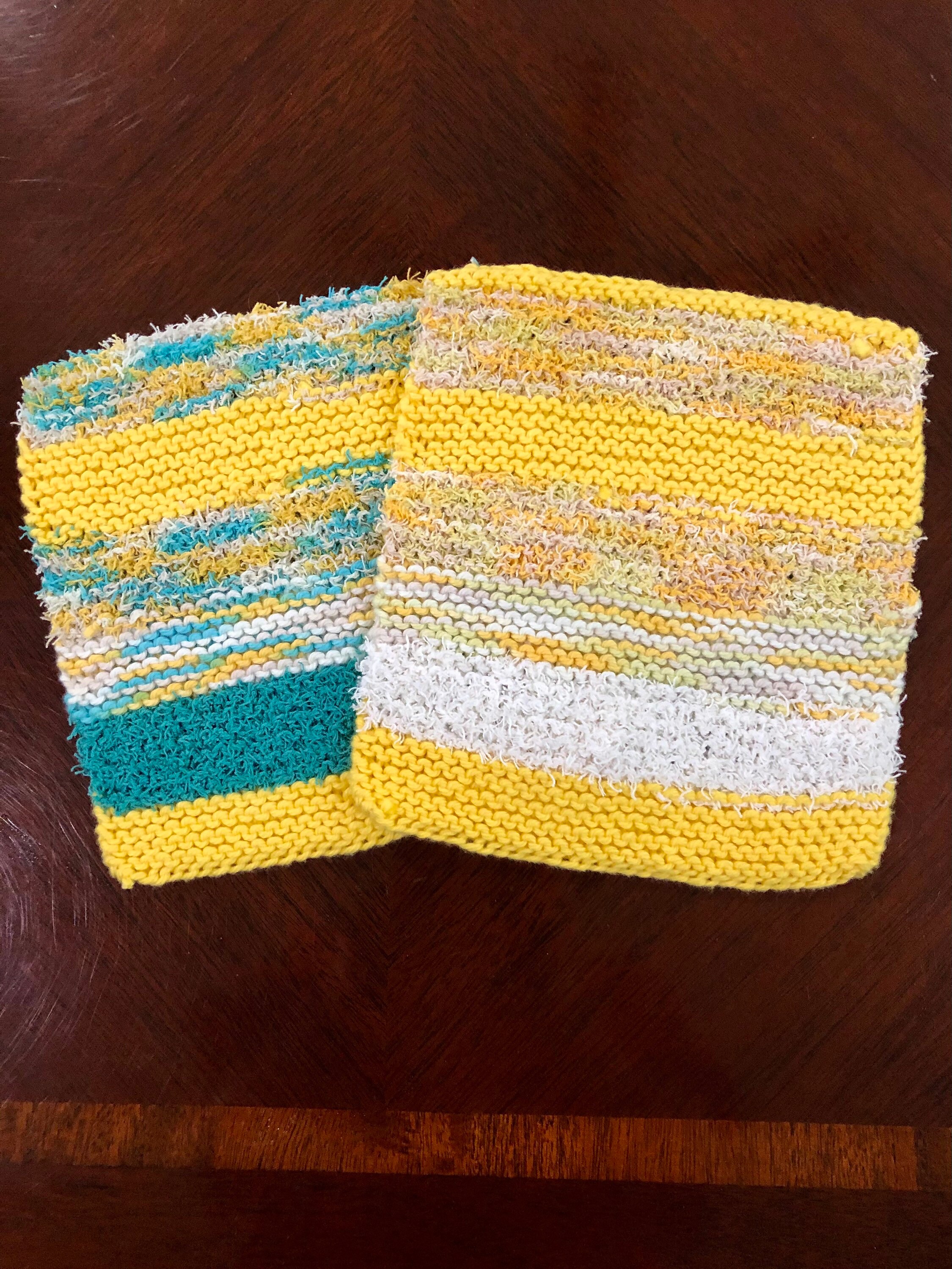 Knit Handmade Dishcloth With Scrubby Etsy