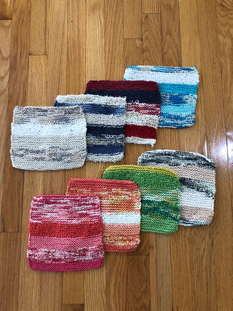 Knit Handmade Dishcloth With Scrubby Etsy