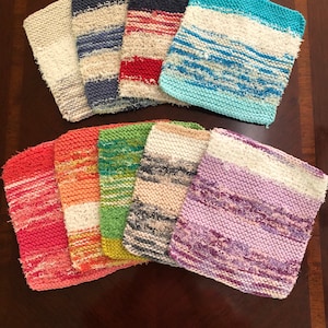 Knit Handmade Dishcloth With Scrubby