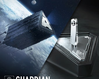 GUARDIAN - Suporte para joias da Layrium, Brass, Modern, CyberPunk, Sci Fi e Fantasy, tecnologia de impressão 3D