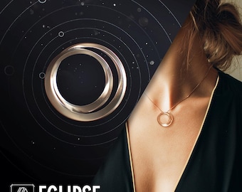 Pingente ECLIPSE, órbita elíptica da estrela Mobius, pingente de latão banhado a ouro, ficção científica e fantasia, tecnologia de impressão 3D
