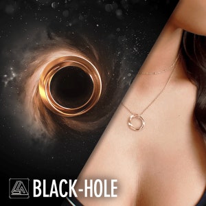 BLACK-HOLE, op de ruimte geïnspireerd, sterlingzilveren hanger, scifi en fantasy, 3D-geprinte technologie