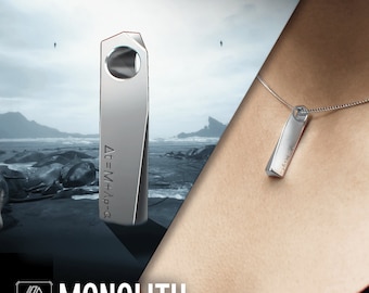 MONOLITH, inspirado em Death Stranding, pingente de prata esterlina, ficção científica e fantasia, tecnologia de impressão 3D,