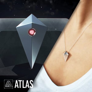 ATLAS, No Man's Sky Inspired, Sterling Silver Pendant, Sci Fi and Fantasy, 3D printed technology