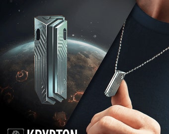 KRYPTON Pendant, Superhero, Sterling Pendant, Sci-Fi and Fantasy, 3D printed, Technology