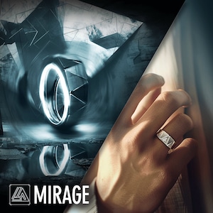MIRAGE - Sterling Silver, Rhodium Plated, CyberPunk, Futuristic, Sci-Fi and Fantasy, 3D Printed Rings