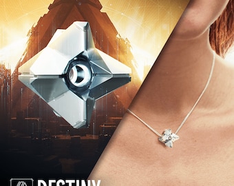 Pingente DESTINY, Fantasma, Pingente de latão banhado a ouro, Ficção científica e fantasia, Impressão 3D, Tecnologia