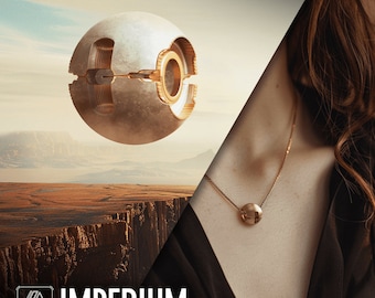 IMPERIUM - Pingente inspirado em Duna, em bronze, futurista, ficção científica e fantasia, impresso em 3D.