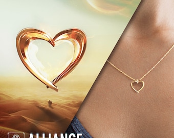 ALLIANCE, Pingente de Coração Futurista, Prata de Lei, Banhado a Ouro, Ficção Científica e Fantasia, Impressão 3D, Tecnologia