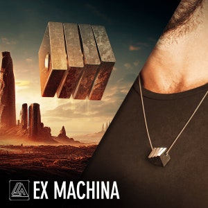 Ex Machina, Metrik Inspired, Sterling Silver Pendant, Futuristic, Sci Fi and Fantasy, 3D printed