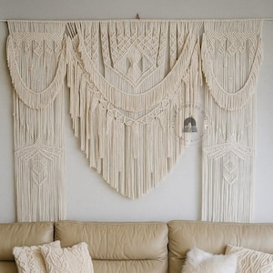 Luxury Boho Macrame Wall Hanging Curtain, Wedding Arch Wall Decor