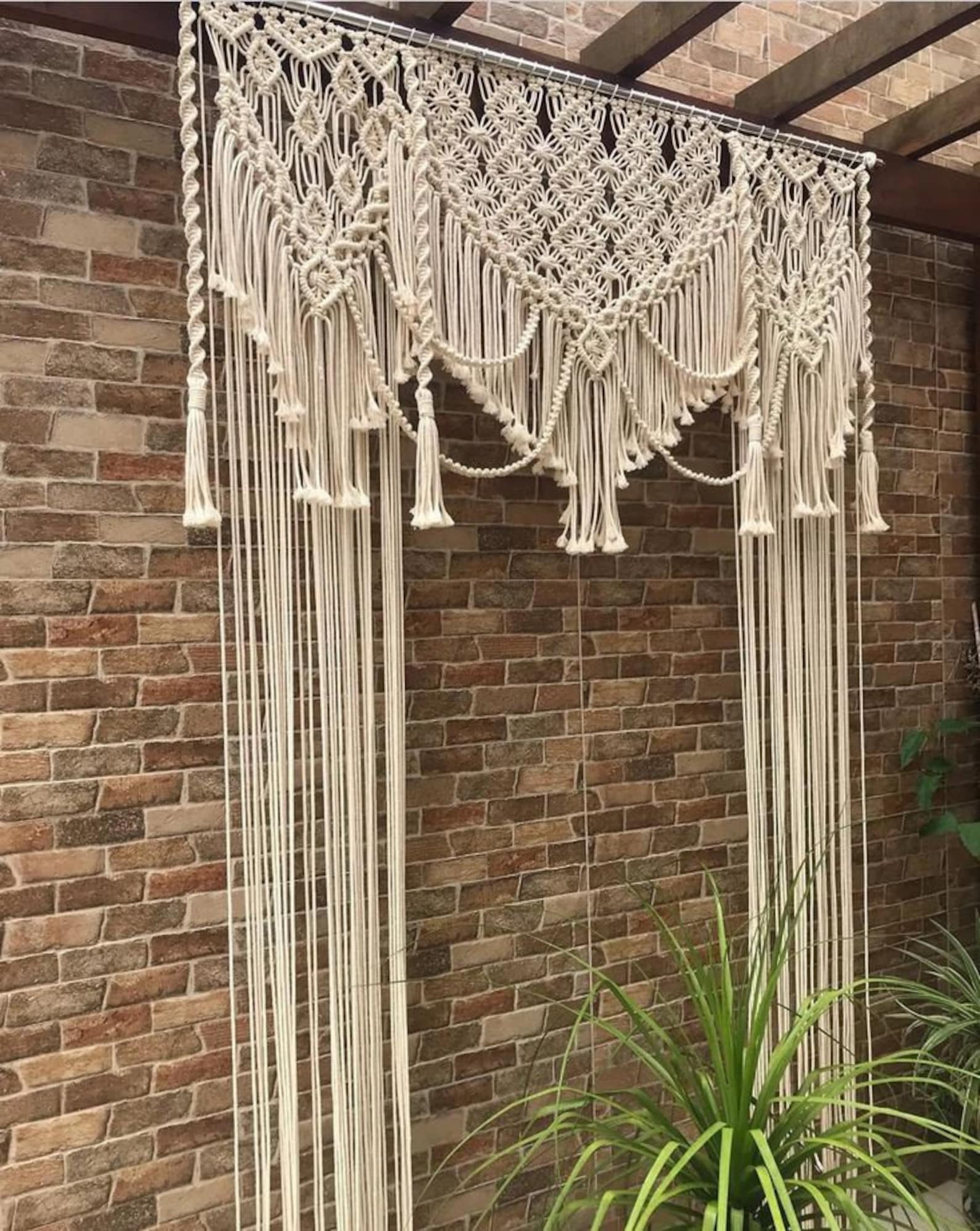 Macrame Wall Hanging Large Curtain, Bohemian Wedding Wall Arch Backdrop ...